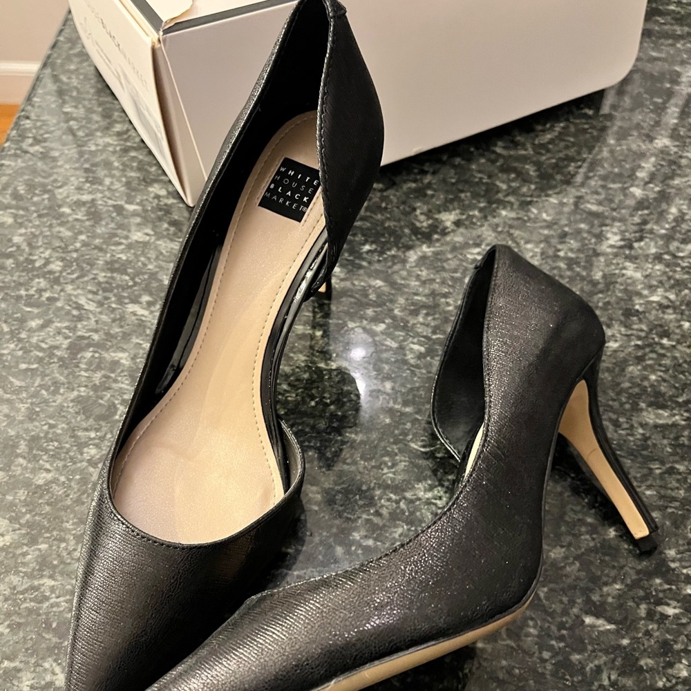 Black Textured Heels